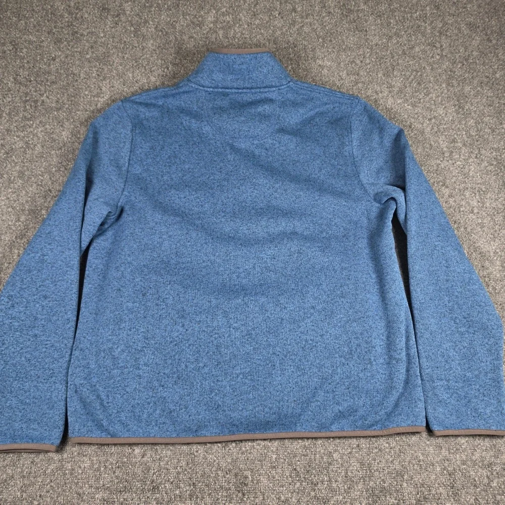 LL Bean Sweater Fleece Pullover Mens L Blue Duolingo Logo Snap Neck 506446 NWT